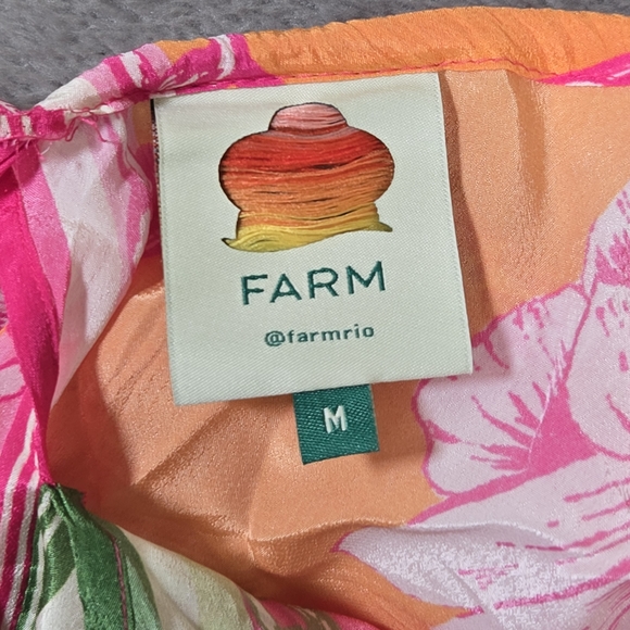 FARM Rio Asymmetrical Floral Halter Dress Beaded Tassel Tie Size Medium - Picture 5 of 7